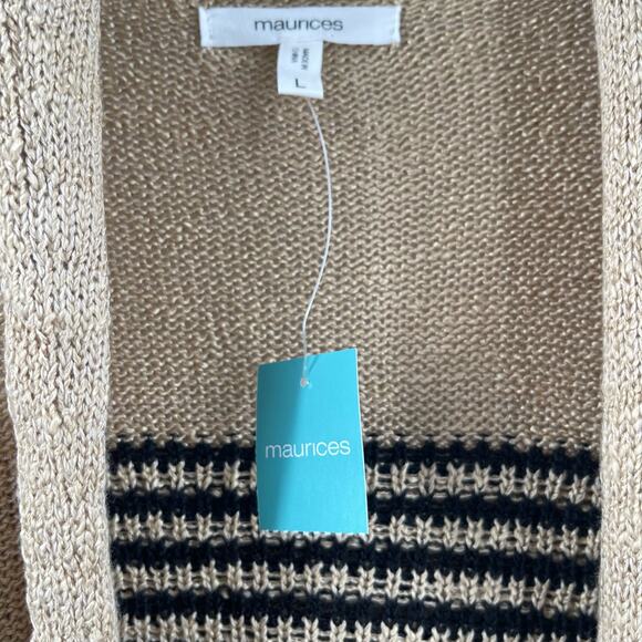 MAURICES Cardigan Sweater Size Large Western Fringe Longline Geo Duster NWT - Picture 6 of 16